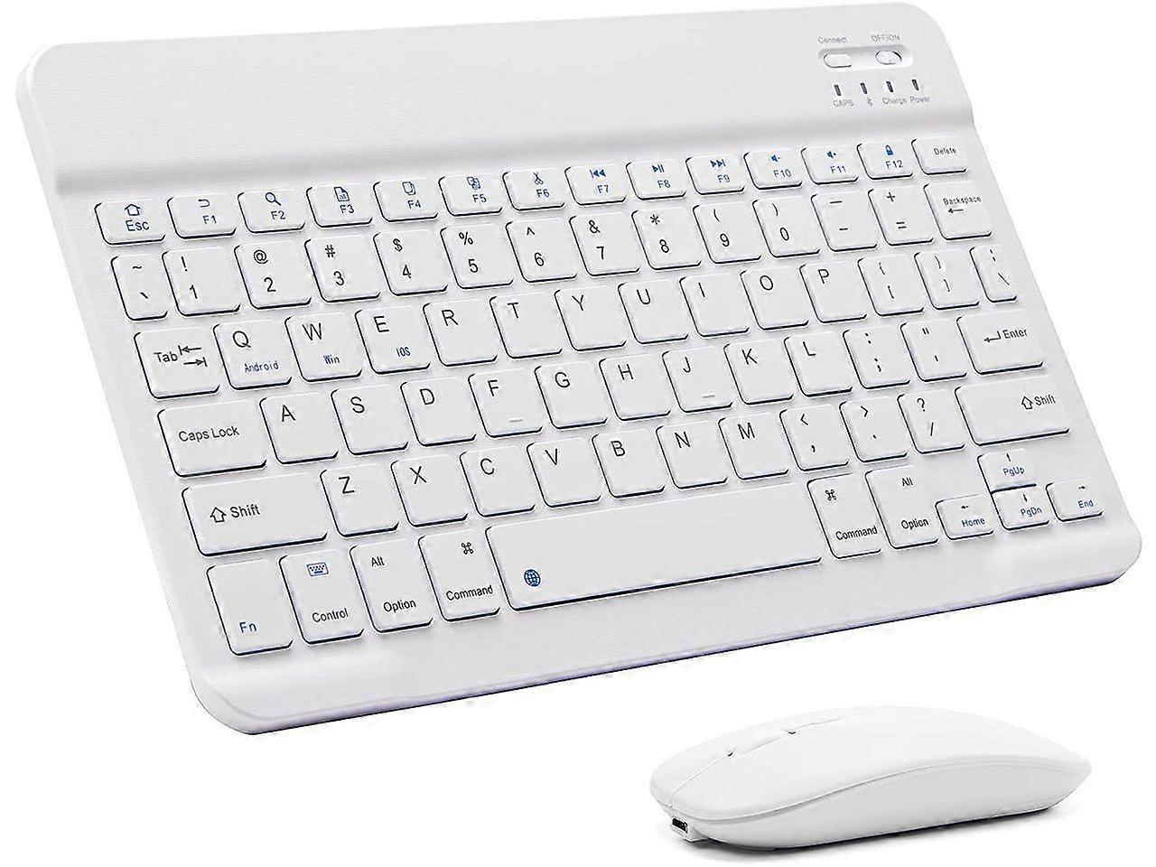 Ultra-Slim Bluetooth Keyboard and Mouse Combo Rechargeable Portable Wireless Keyboard Mouse Set for Apple iPad iPhone iOS 13 and Above Samsung Tablet 