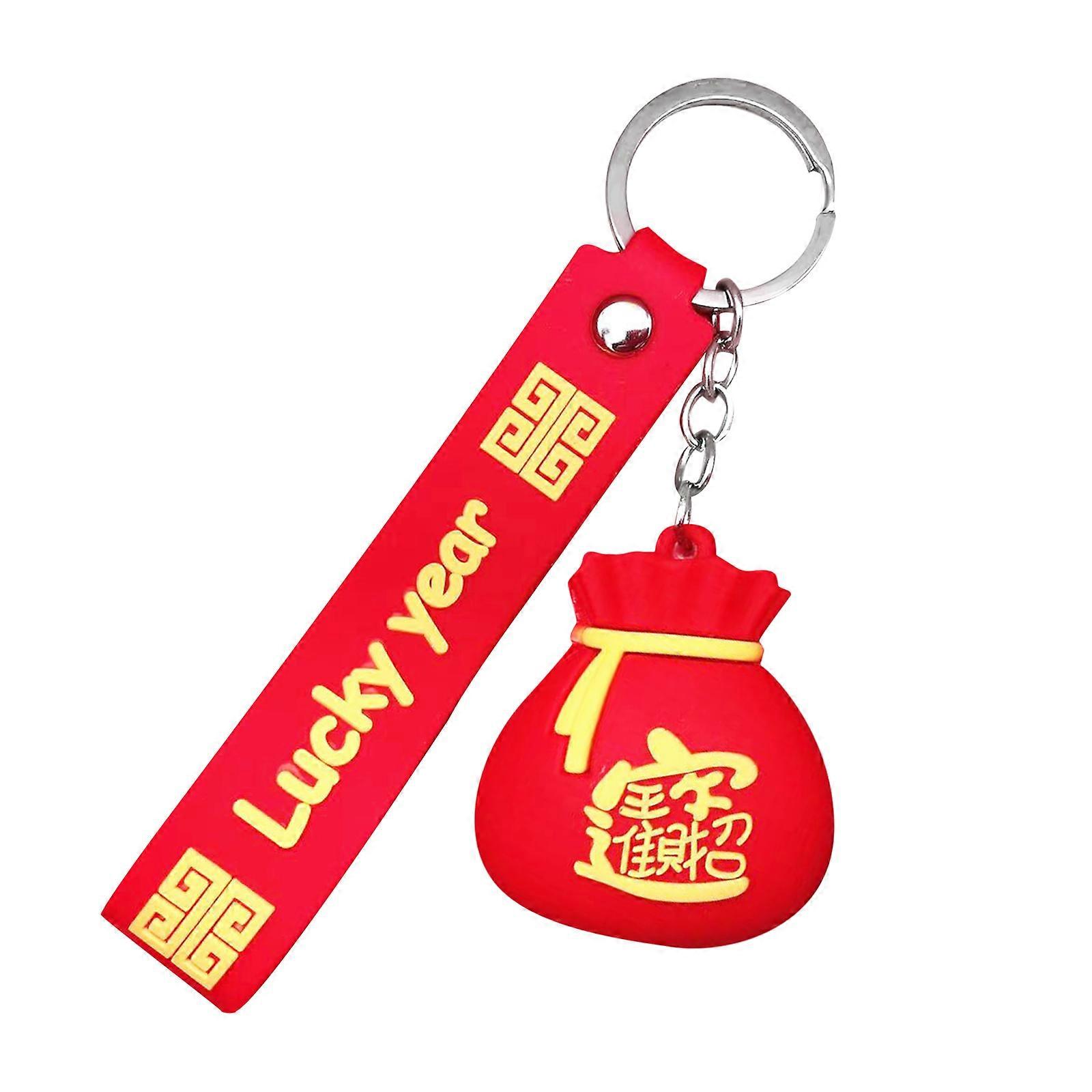 Universal Multi-purpose Key Chains Holder Keychain Lightweight Durable Creative Saves Space Red Soft Glue Pendant