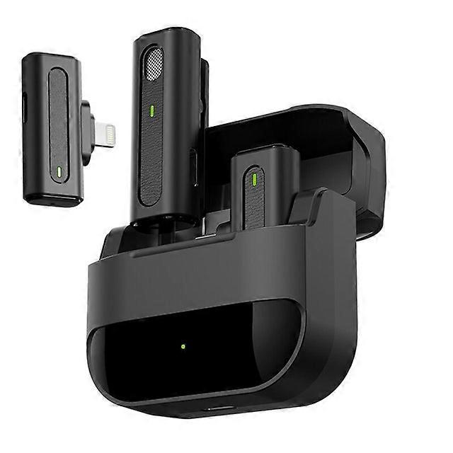 Wireless Microphone Lavalier Mic Noise Reduction Live Interview Mobile Phone Recording for iPhone Type C Charging Box