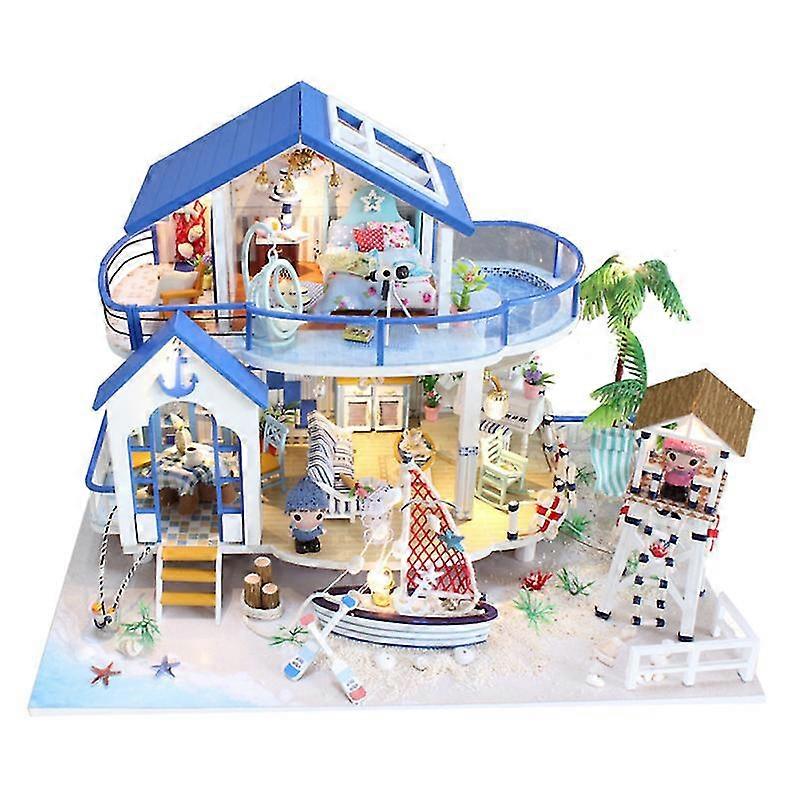 1set Wooden Diy House Model