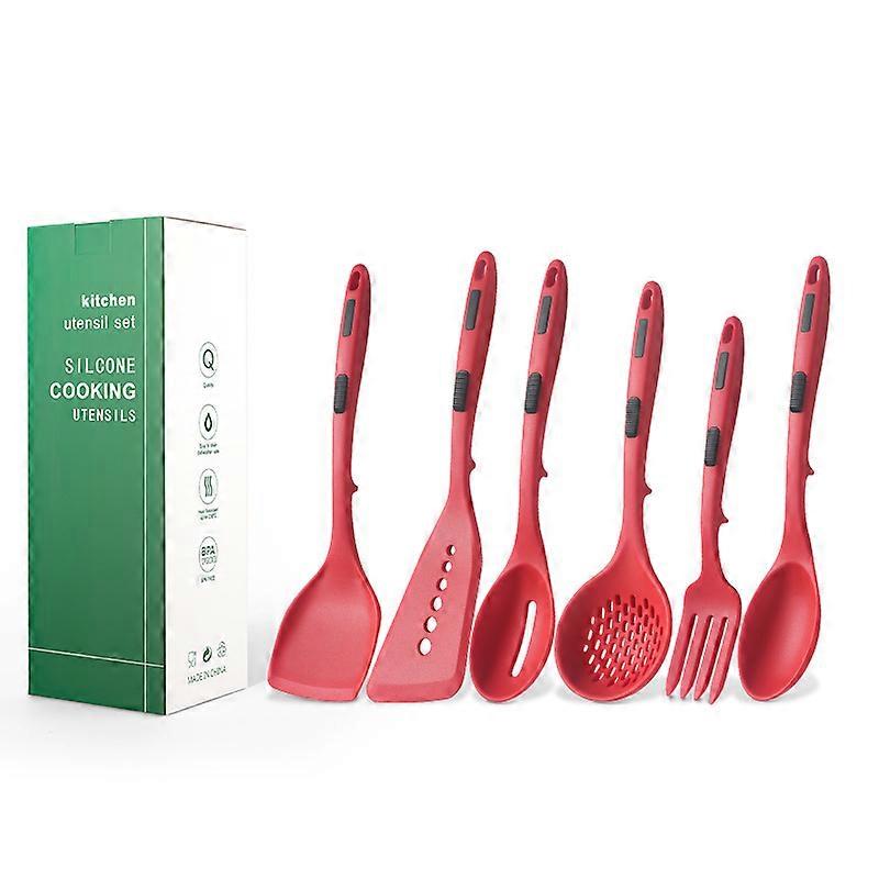 6 Pack Silicone Spoons, Silicone Spoons for Cooking Heat Resistant Non-Stick Spatula Silicone Spoons Cooking Spoons Stir Soup and Porridge