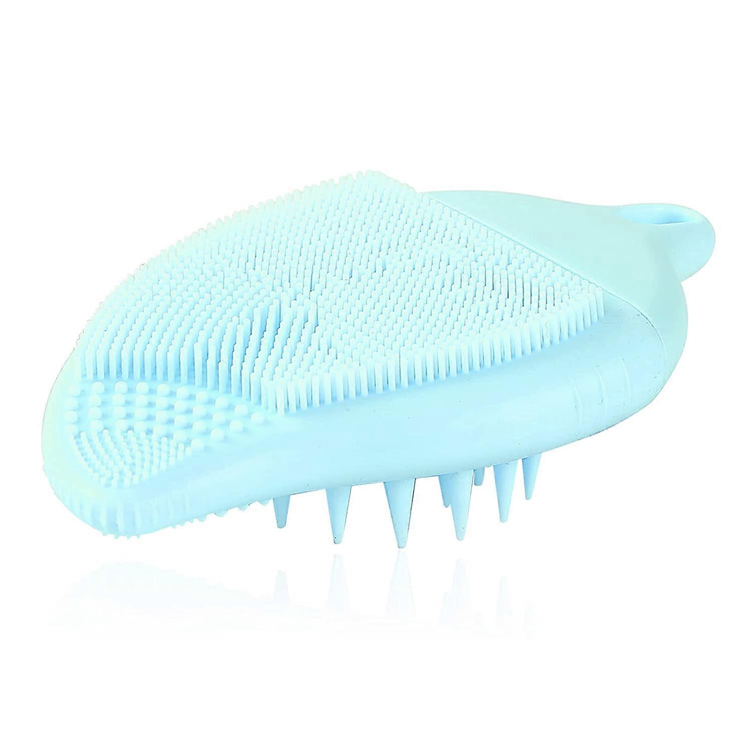 Βούρτσα Καθαρισμού, 3-σε-1 Απαλό Καθαριστικό Προσώπου με Σιλικόνη Απολεπιστικό Μασάζ Χεριών με Τρύπες Εύκολης Ανάρτησης (Μπλε)