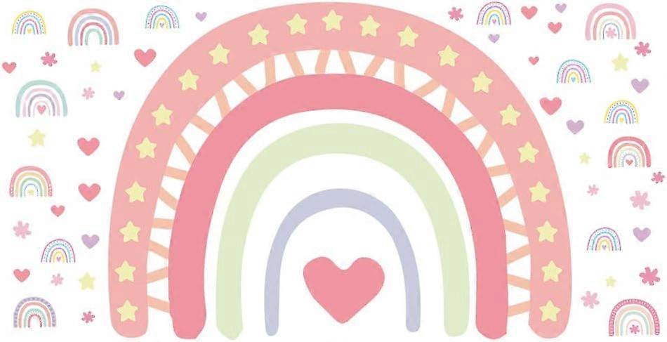 PVC Wall Stickers Wall Decoration Rainbow Pattern 920x300mm 2 sheets/set