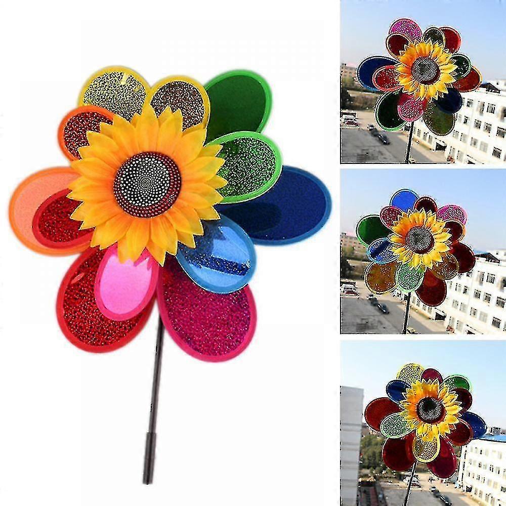 Pinwheels Wind Spinners For Yard And Garden 3 Layer Shining Windmill Spinner Tw