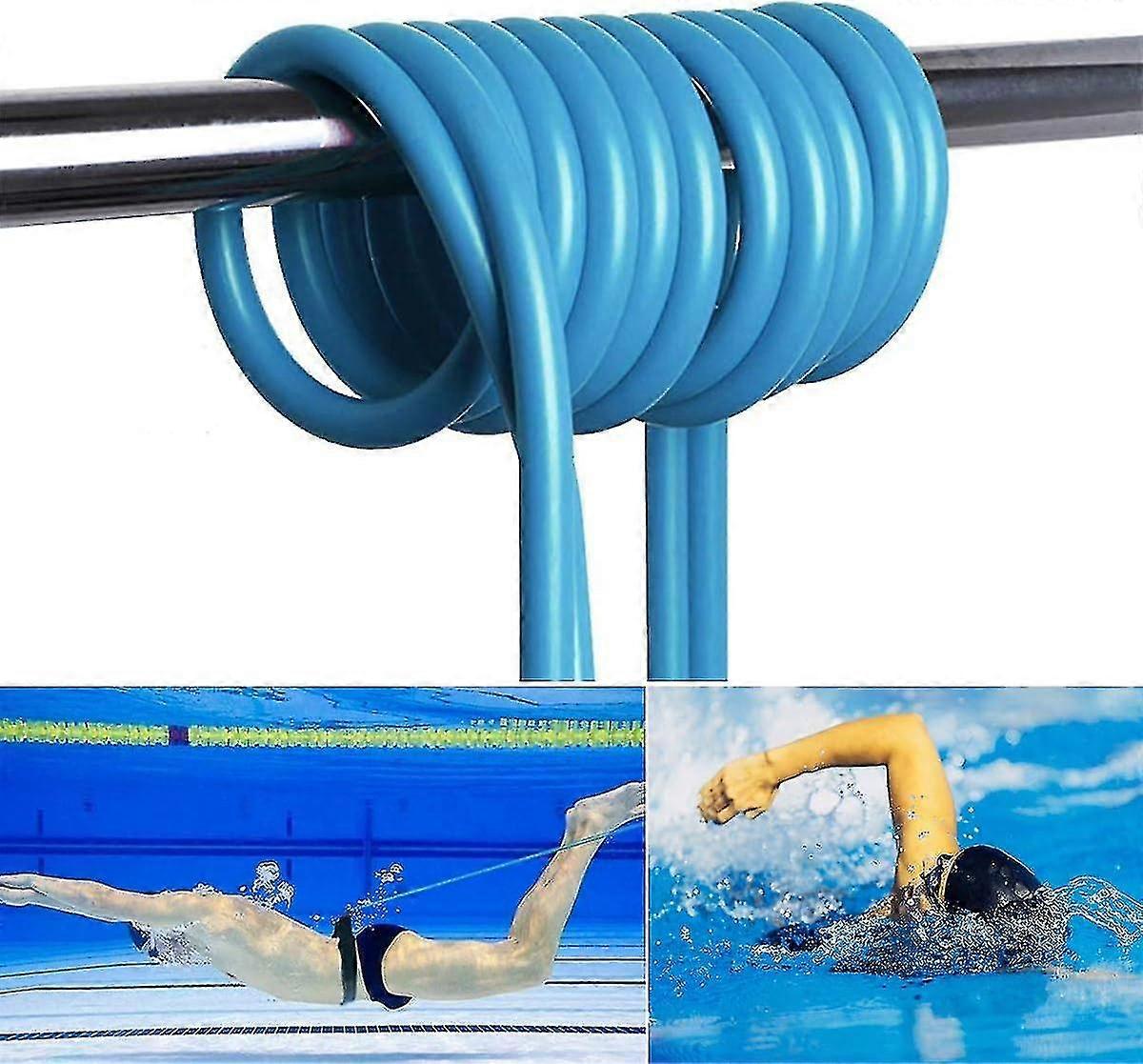 חגורת שחייה לבריכה, חגורת שחייה למבוגרים ילדים חגורת שחייה מתכווננת חגורת התנגדות שחייה רצועה אימון שחייה חבל שחייה tw