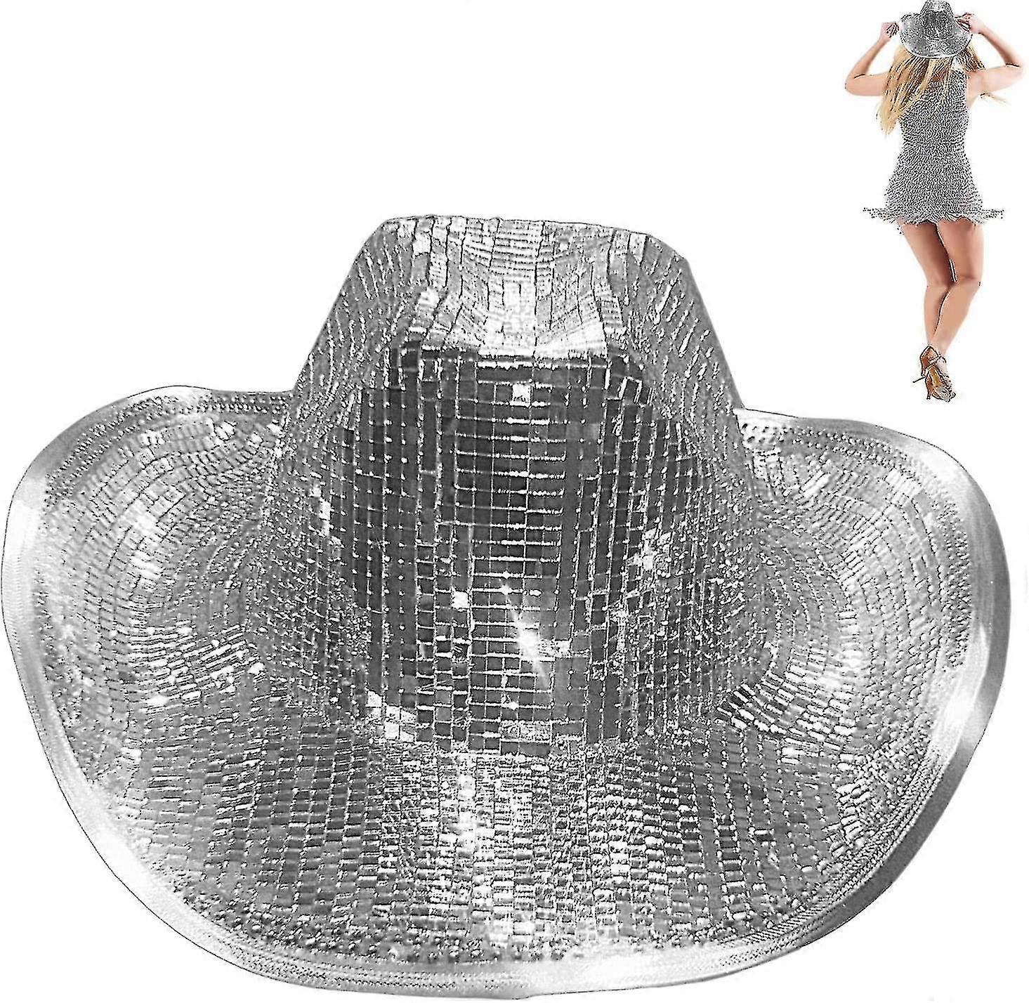 Disco Ball Cowboy Hat Mirrored Ball Cowboy Hat
