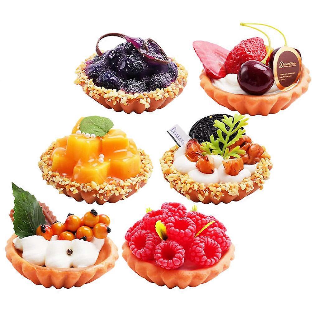 6pcs Fake Cake Models Bakery Shop Display Cake Models Compact Photography Props