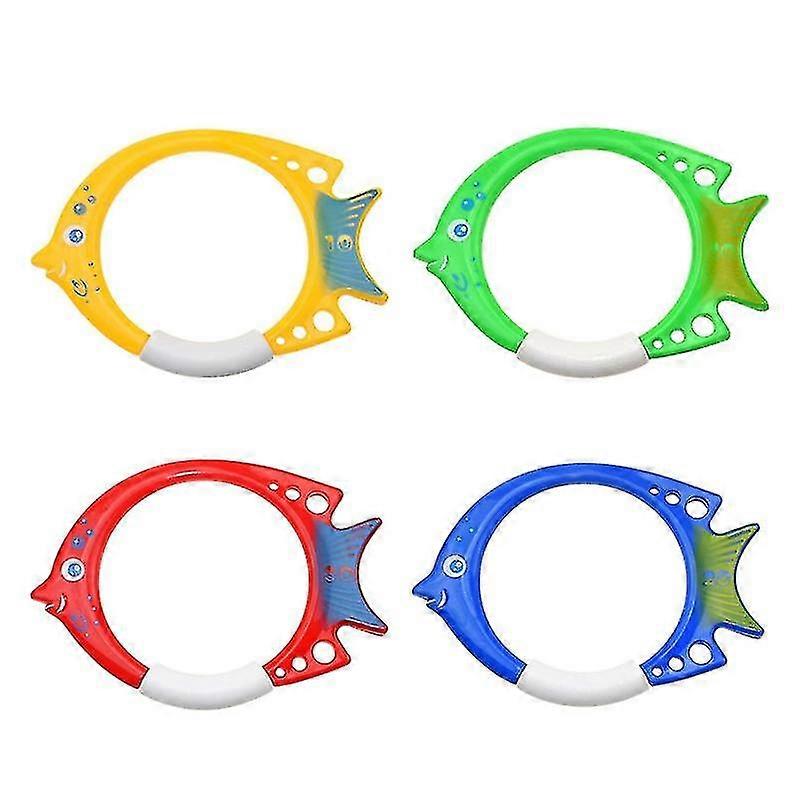 4pcs Small Fish Rings Diving Swimming Pool Toys