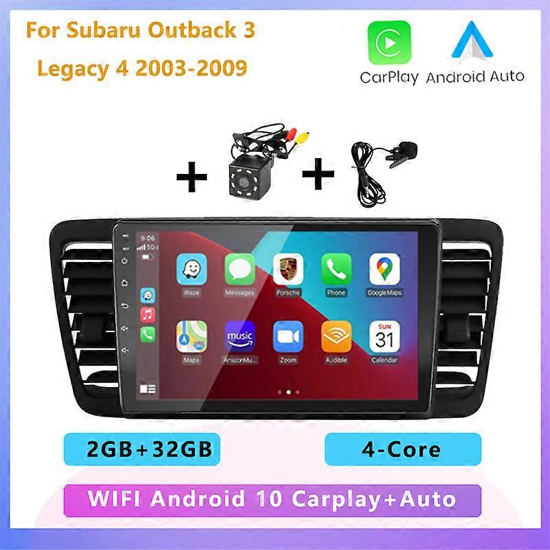 2din 8-core Android 10 car radio multimedia player with screen Carplay Auto GPS For Subaru Outback 3 Legacy 4 2003 2004-2009