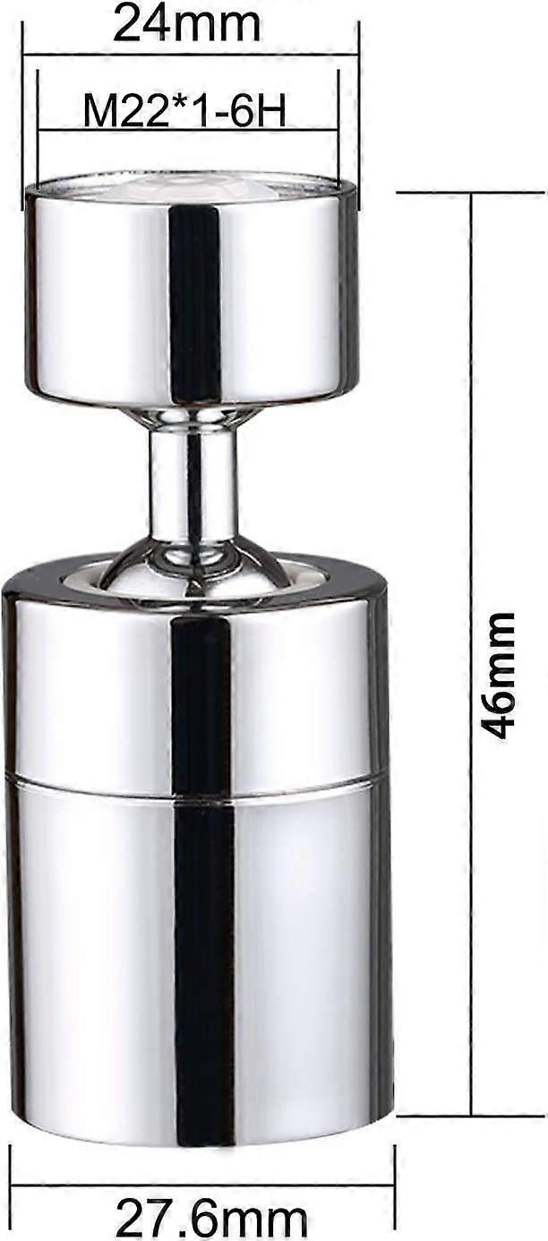 Solid Brass Kitchen Faucet Aerator - 80-Degree Swivel Dual-Function 360-Degree Swivel