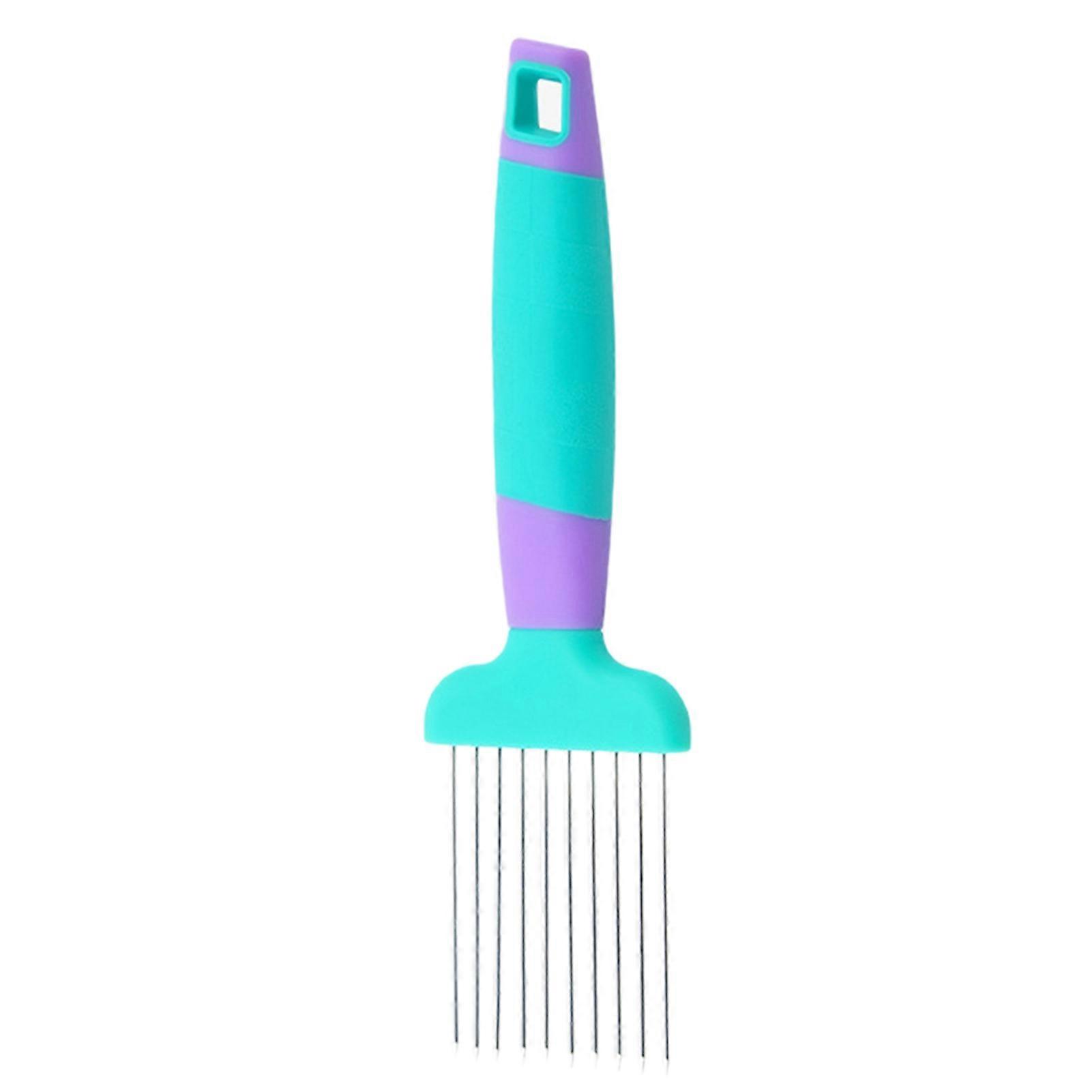 Onion Needle Comfortable Handle Easy to Clean Ergonomic Design Rustproof Non-slip Slicing Stainless Steel Lemon Potato Tomato Onion Holder for Restaur