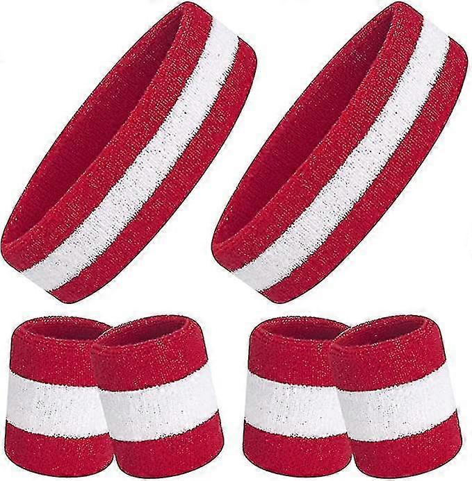 6-piece Exercise Band Set - Includes 2 Exercise Headbands And 4 Exercise Wristbands For Exercise And Yoga, Soccer, Baseball, Basketball, Soccer, Etc.