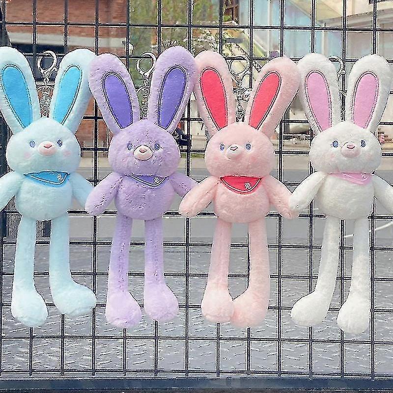 Rabbit Plush Toy Pulling Ears Rabbit Pulling Ears Rabbit Keychain Pendant Ornament Play Puppet Gift