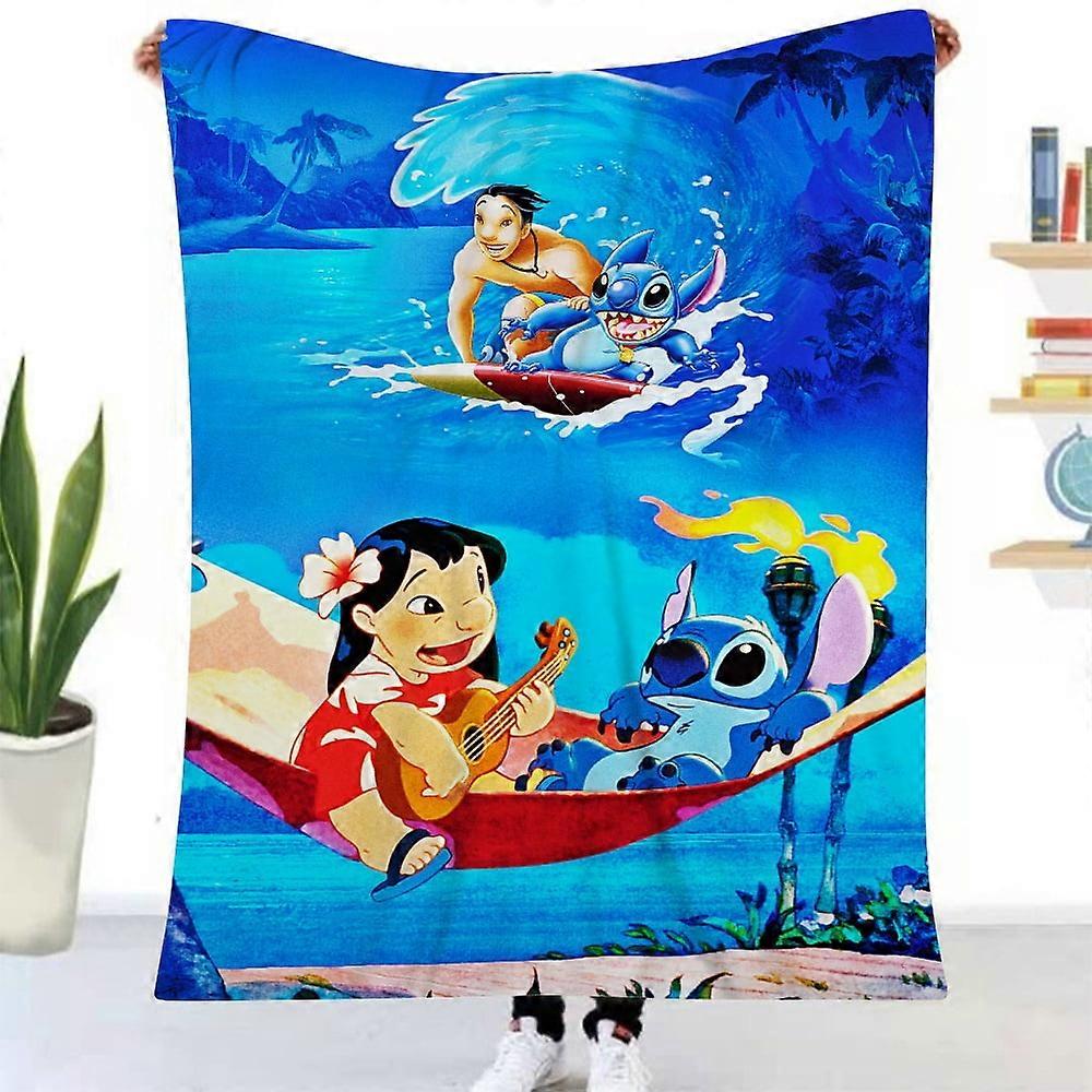 Customized Lilo & Stitch Throws Blanket For Sofa Couch 3D Printed Throw Travel Blanket Unique Stitch Blanket For Adults TeenWT234