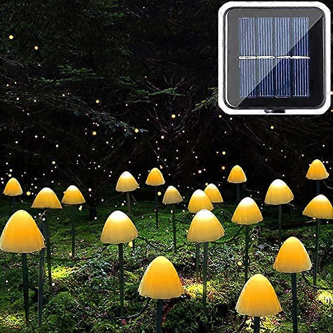 LED solar ground inserted mushroom light string outdoor waterproof holiday light