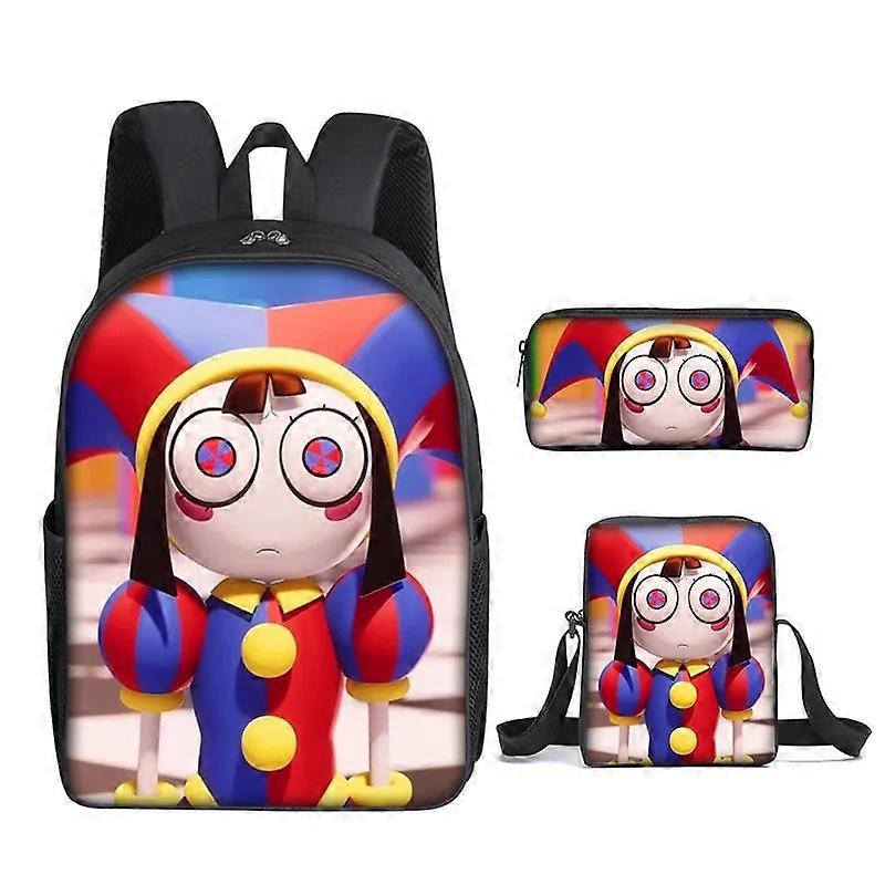 MAZING DIGITAL CIRCUS Schoolbag THE AMAZING DIGITAL CIRCUS Elementary School Student Backpack Simple and Trendy Three-piece Set