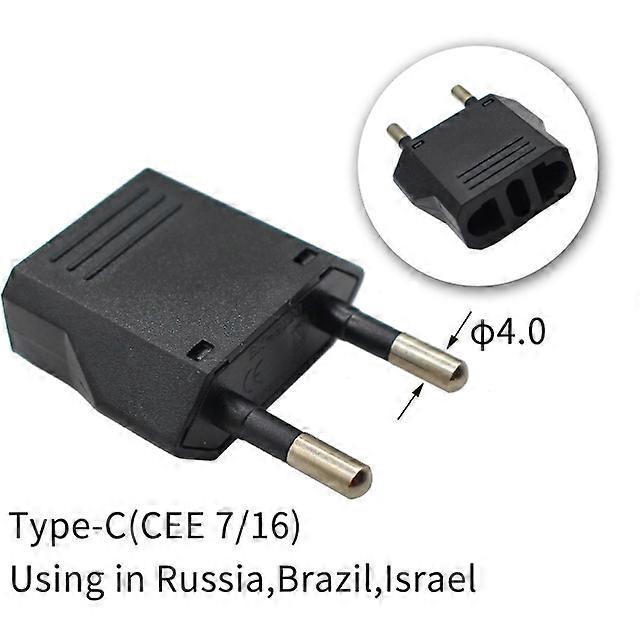 1-100pcs 4.0/4.8mm EU Plug Adapter EU US Israel To Euro KR BR Brazil Plug Converter American Travel Power Adapter Plug Socket