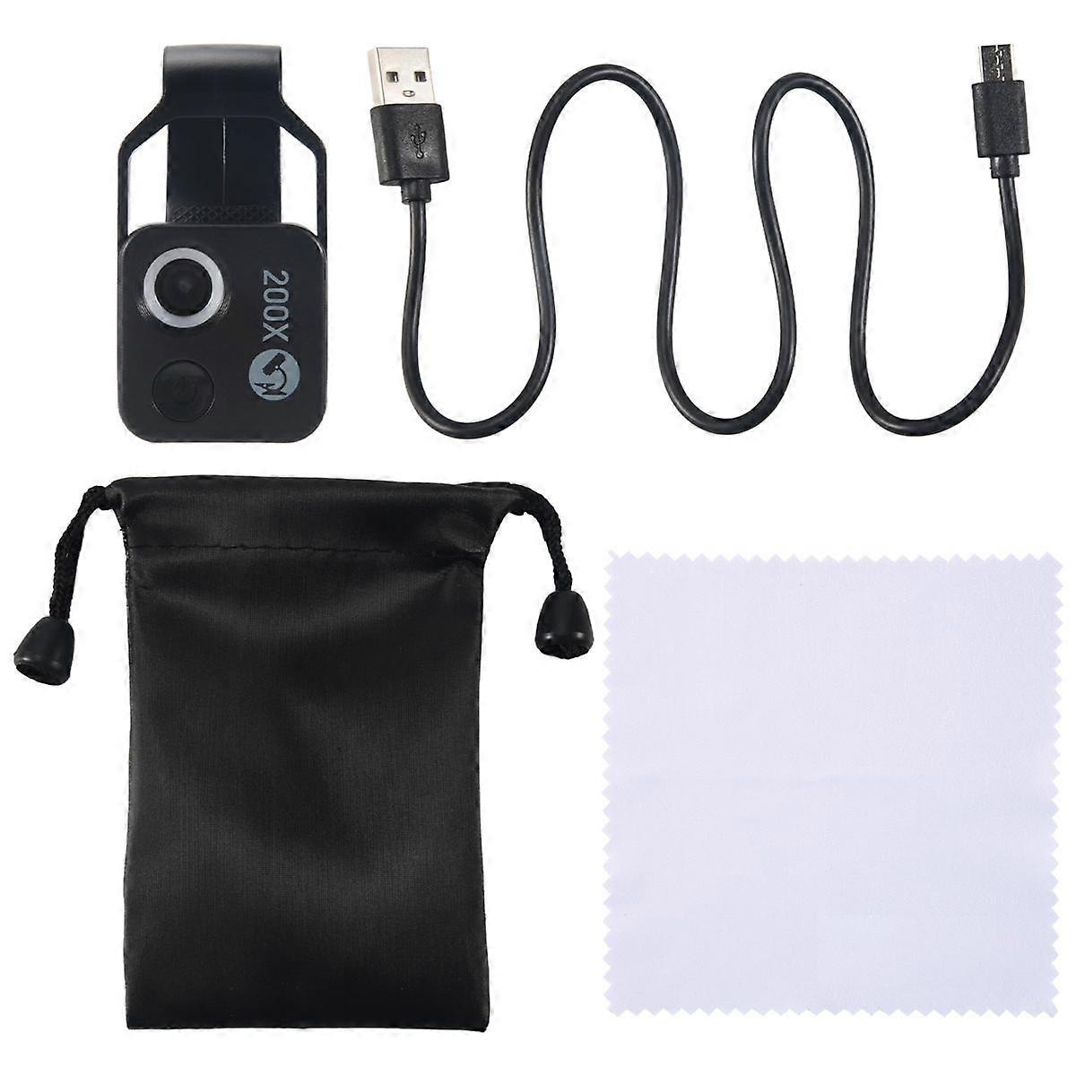 200X Cell Phone Microscope with Window Microscope, with Light/Universal Clip