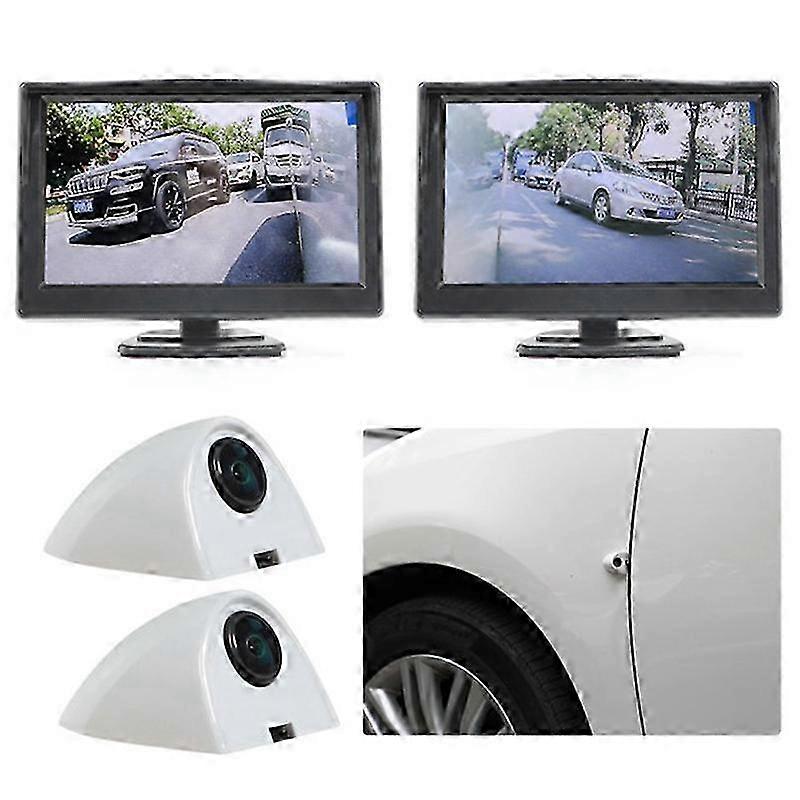Superior Car AHD 5 Inch Digital Side View Monitor Mirror System With 2 720P HD Night Vision Side View Cameras