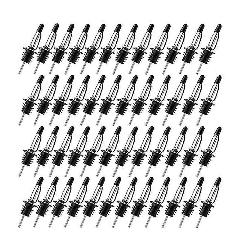 50 Stainless Steel Wine Pourers, 1-Piece Cap Wine Spouts, Wine Bottle Stoppers, Wine Bottles with Stoppers