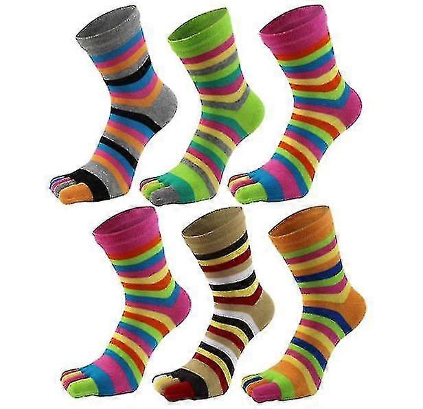 Calcetines de punta para mujer 5 dedos algodón Wicking Athletic 6 Pack