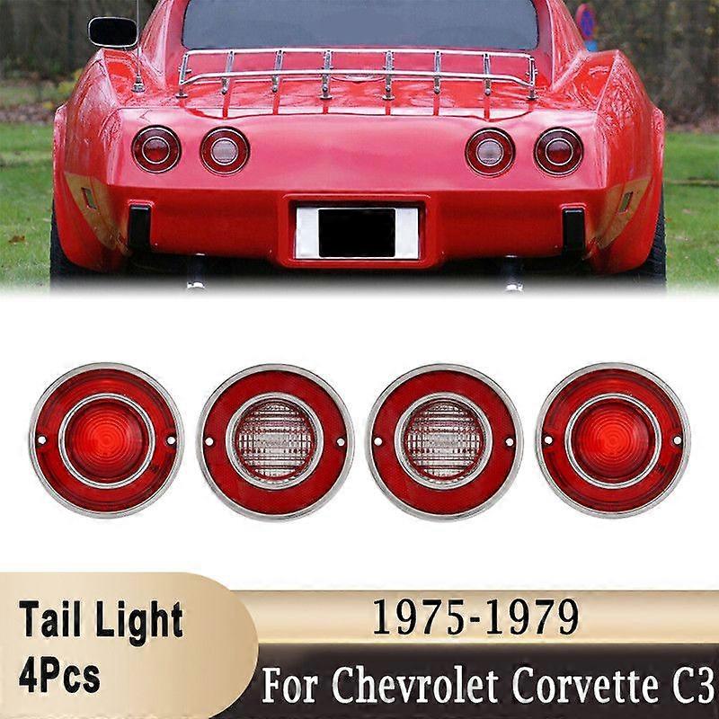 For Chevrolet Corvette C3 1975-1979 Car Tail Lights Rear Reverse Backup Lights Reproduction Light Lens Cover (Without Bulb)