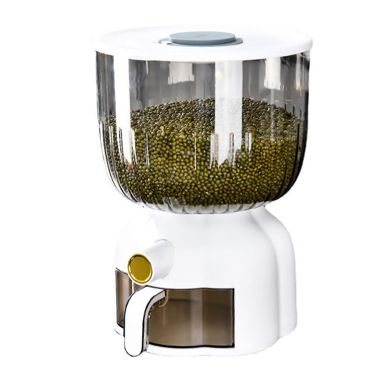 Grain Rice Storage Box Good Sealed Transparent Large Capacity Dustproof One Key Press Type Leakproof