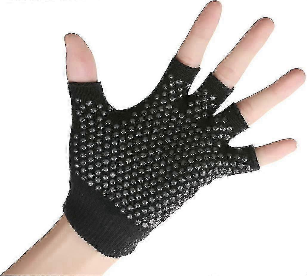 2 Packs Of Non Slip Fingerless Yoga Gloves Exercise Gloves Workout Gloves