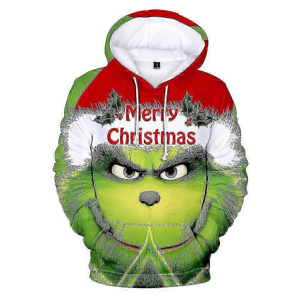 6-10 let Děti Chlapci Dívky Vánoční Grinch Tištěné Mikina s kapucí Mikina s kapucí Svetr Neformální Topy Dárek K