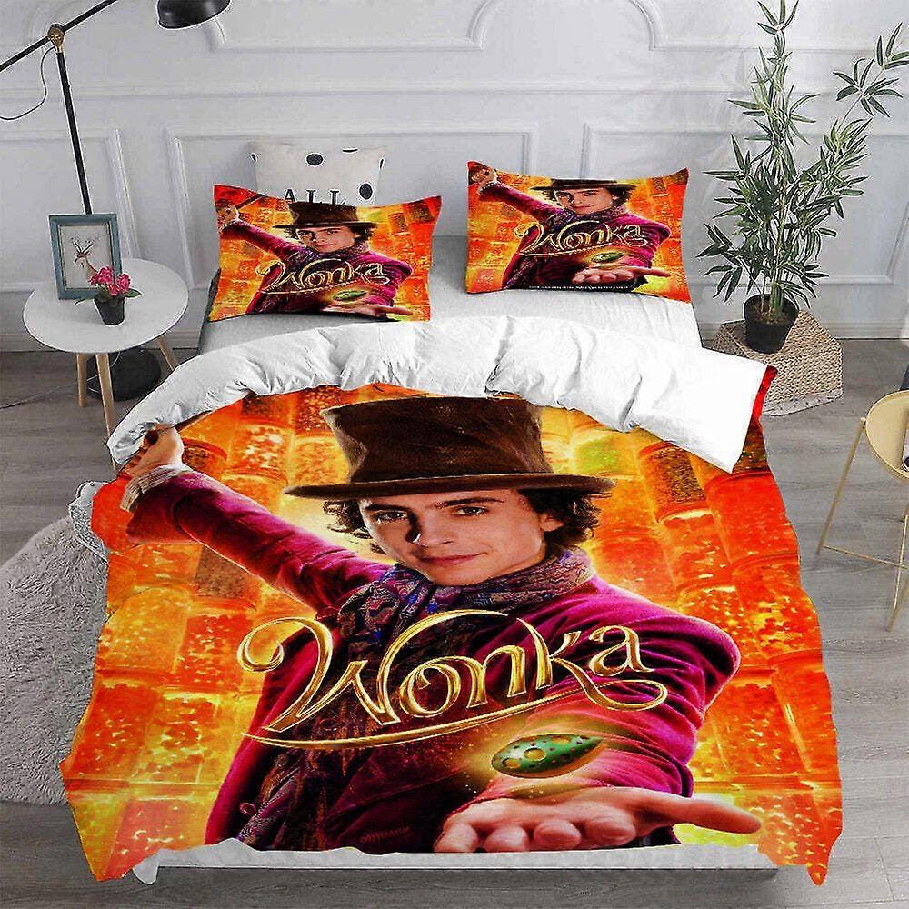 v142 Lençóis Wonka Conjunto de Cama Capa de Edredão Conjunto de Capa de Edredão Conjunto de Capa de Edredão Gift3-Piece Conjunto de Cama (1 Capa de Edredão + 2 Fronhas) y142