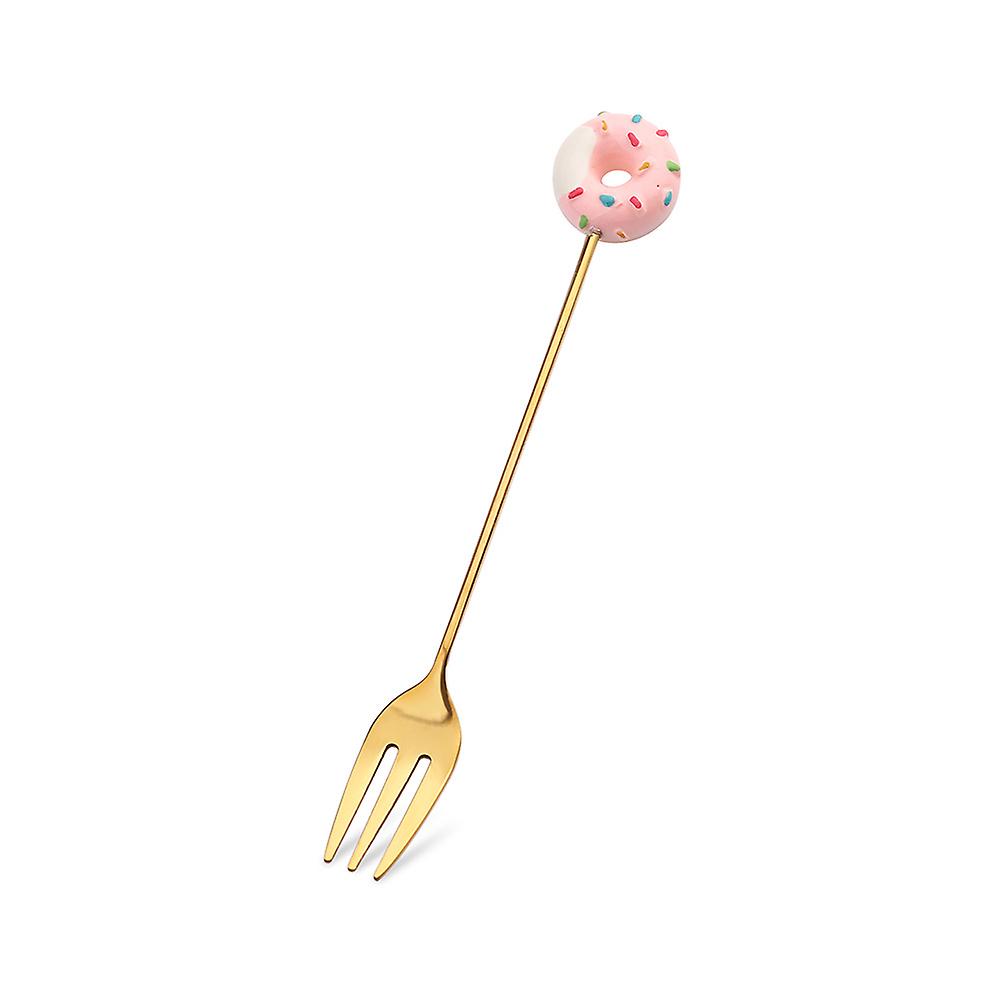 Small Dessert Light Pink Donut Shape Fork