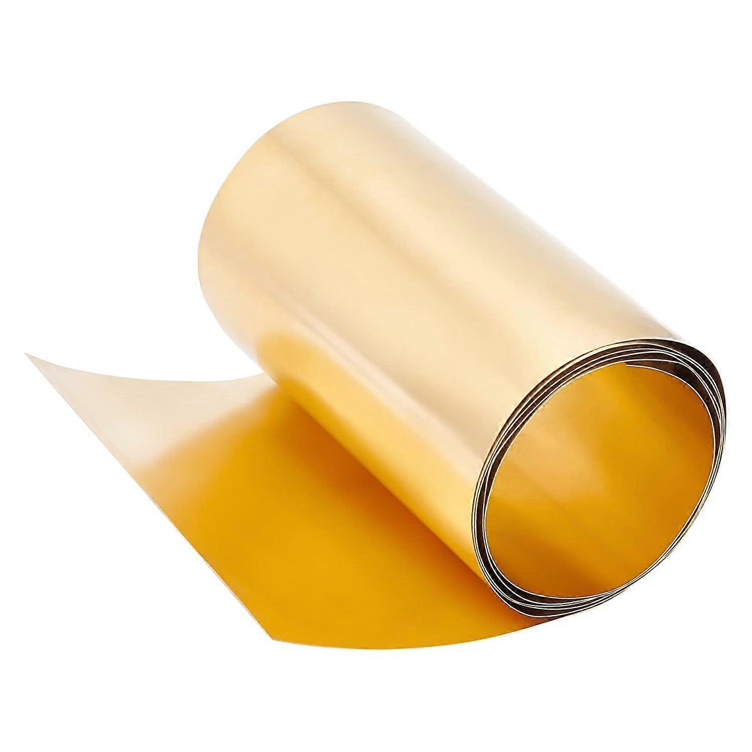 32 Gauge Copper Roll Weather Proof Brass Sheet Copper Foil Gold Color Copper Sheets for Mechanical Machining Making Cutting Precision - 39x4Inch