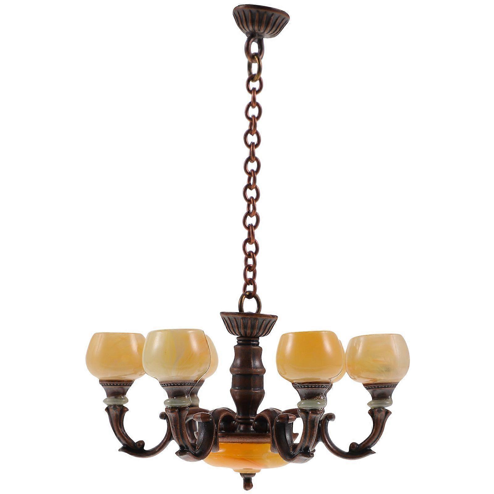 Miniature Ceiling Lamp 1/12 Scale Miniature Lamp Mini House Chandelier Prop