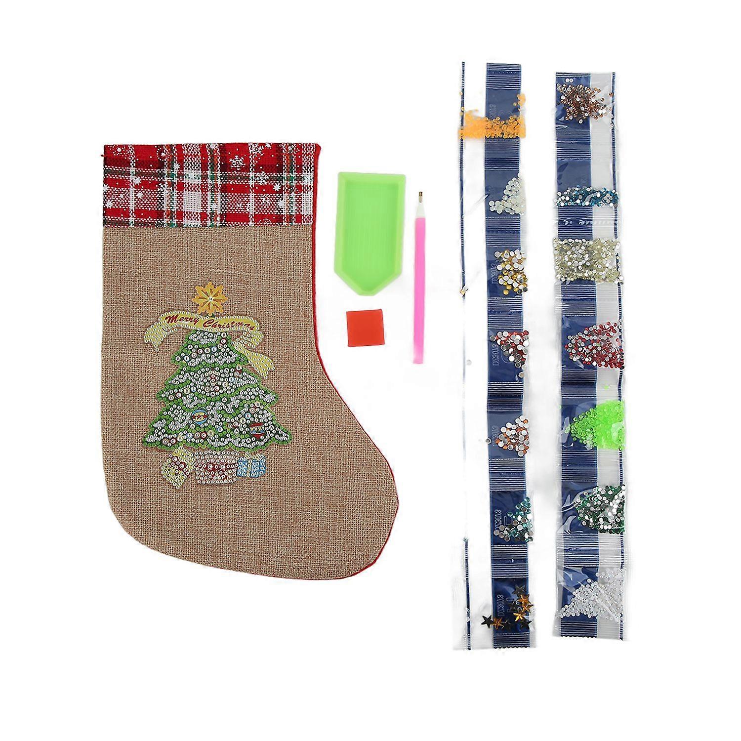 Christmas Stockings Linen Flannel Material Bright Color Exquisite Design Holiday Decorations Ornamen
