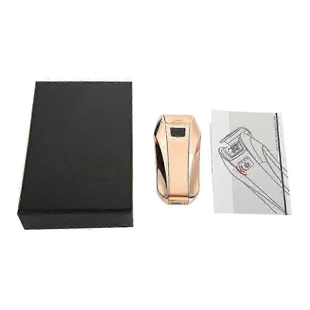 USB Rechargeable Windproof Cigarette Lighter Fingerprint Sensor Type Power Display Golden