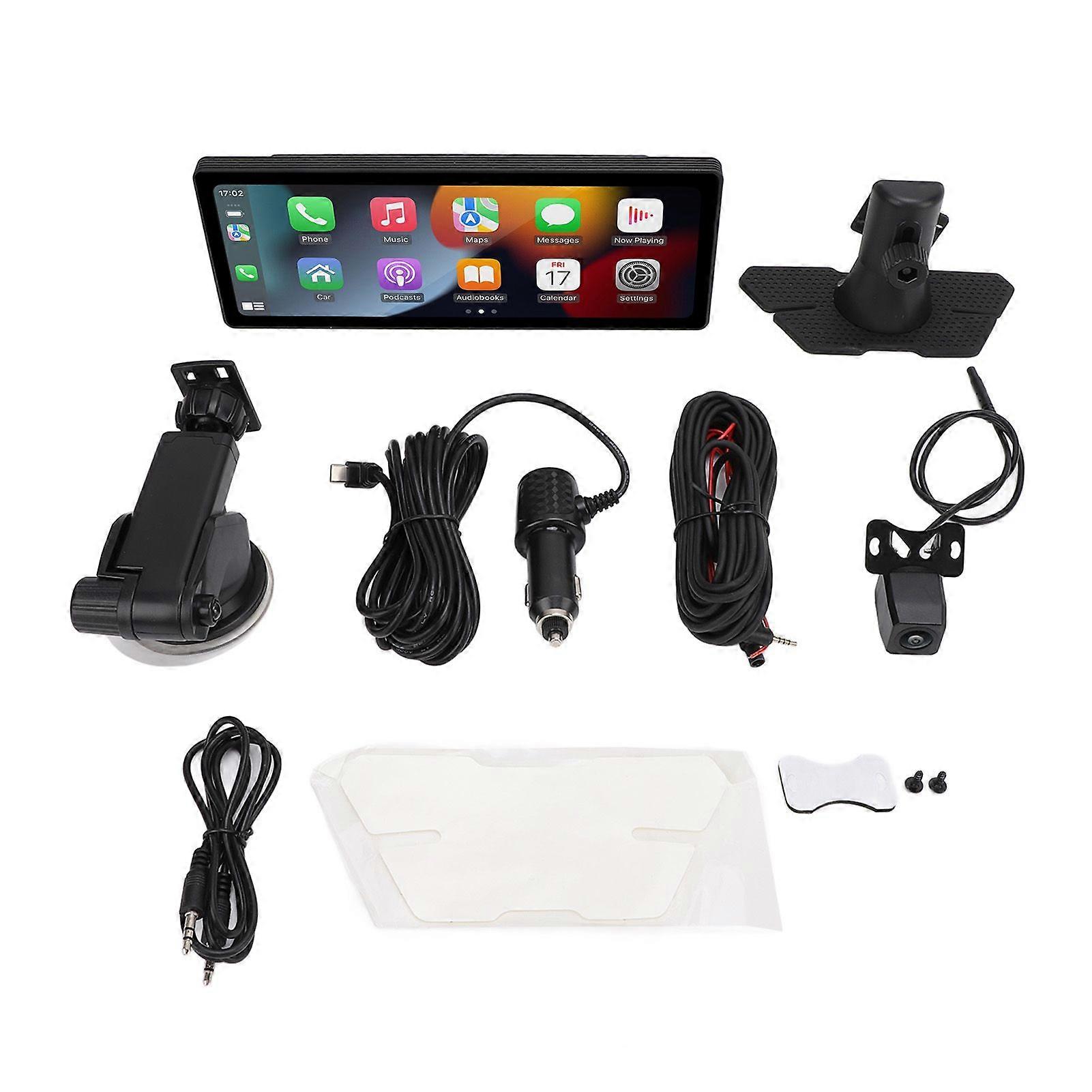 10.26 Inch Portable Car Stereo Universal Bluetooth 5.0 Car Radio Navigation with 1080P Dash Cam for Carplay Wireless for Android Auto MK7150