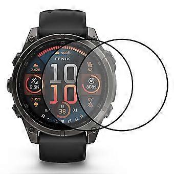 2 Pçs / Pacote Para Garmin Fenix 8 51mm Protetor De Tela De Relógio HD Filme PMMA Transparente (Borda Preta) - Preto