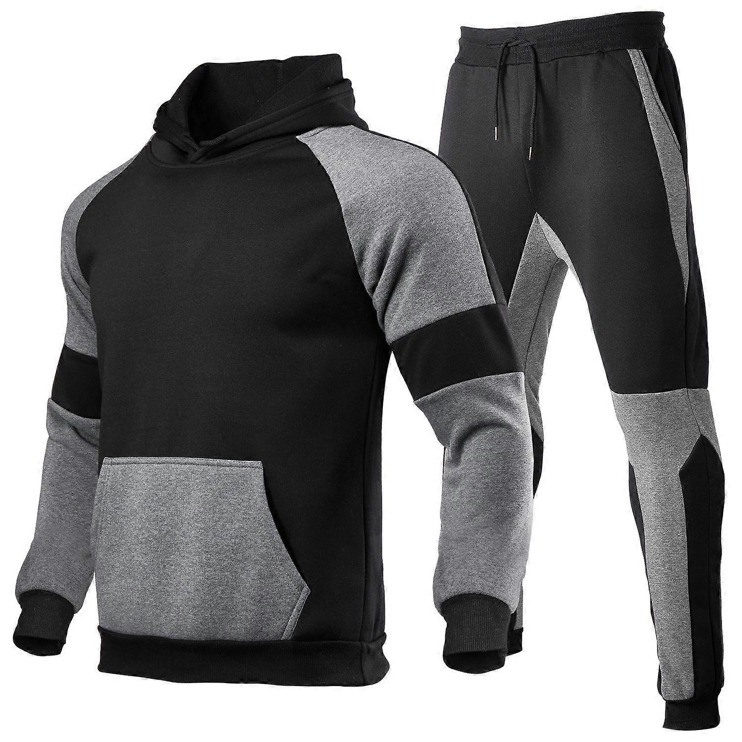 Men's And Women's Spliced Sportswear Running Outdoor Fashion Two-piece Suit