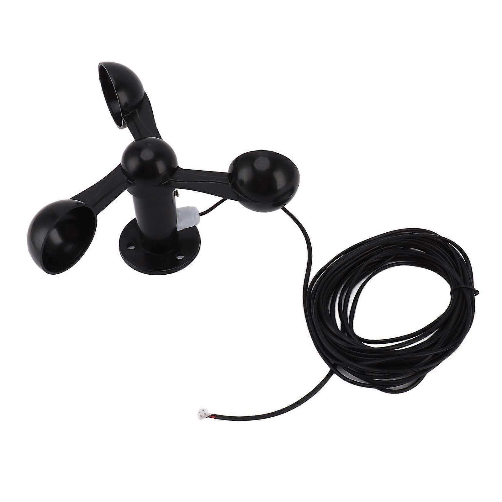 Anemometer Sensor Wind Speeds Cup with 8M Waterproof Cable 4cm Mounting Hole Anti Interference 3 Cups Wind Speed Detector for Outdoor 03.8v