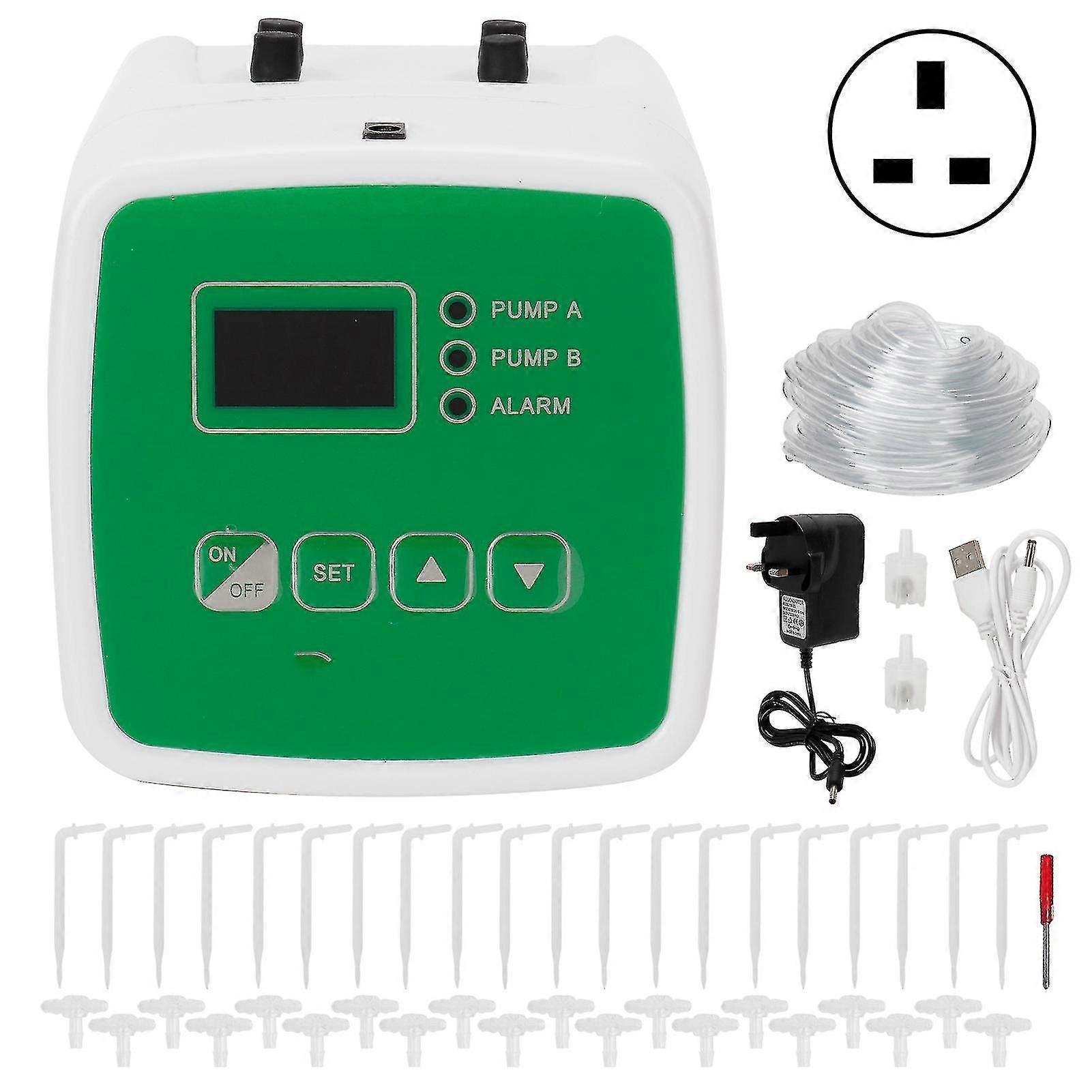 Automatic Watering System Usb Intelligent Garden Irrigation Watering Timer 100-240vdouble Pump Kit Uk Plug