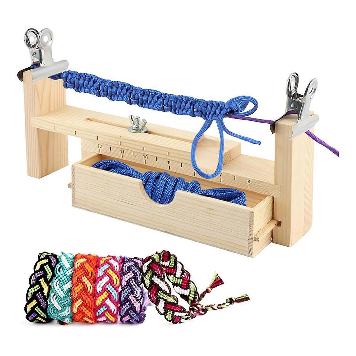 Wood Bracelet Jig with 2 Clamp,Adjustable Paracord Jig Bracelet Maker,Hand Knitting Bracelet Jig fo