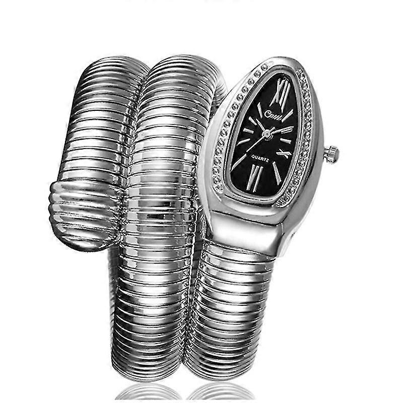 2023 New Vogue Snake Shape Bangle Bracelet Watch for Ladies - Comfortable, Durable and Exquisitely Crafted. Ideal for Daily Wear. Gold with White Face