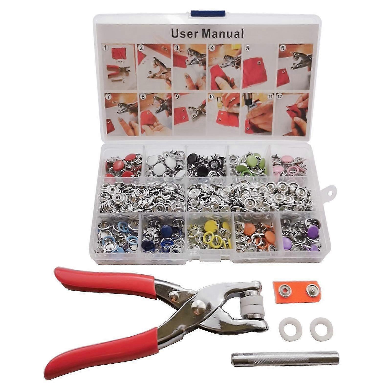 100/200 Sets Round Metal Snap Button Kit Pure Copper Snap Fastener Buttons