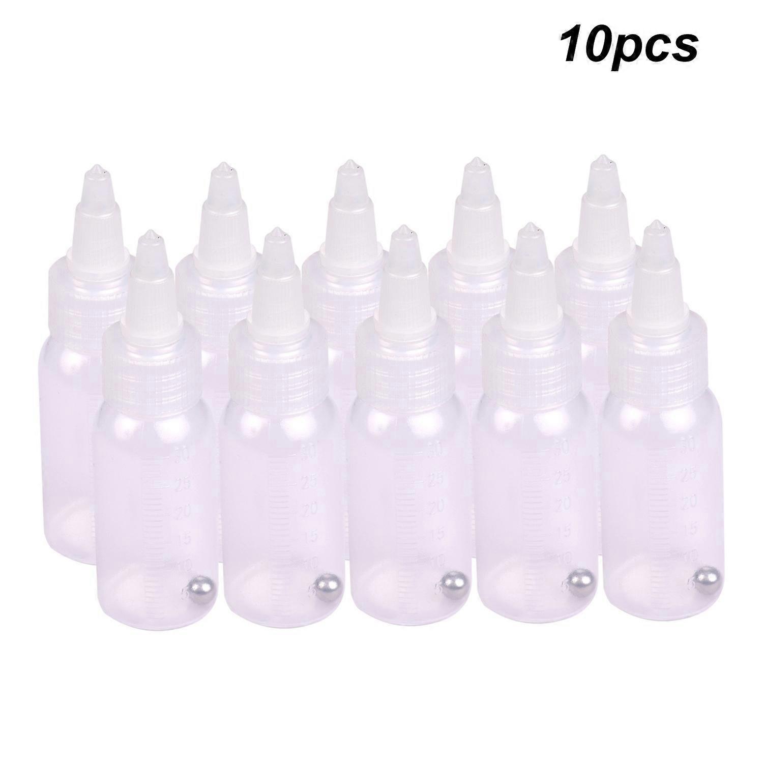 Box of 10-Each 1.2-Ounce(35cc) Airbrush Bottles Paint Storage Bottles PP Jar and Cover with Scale Li