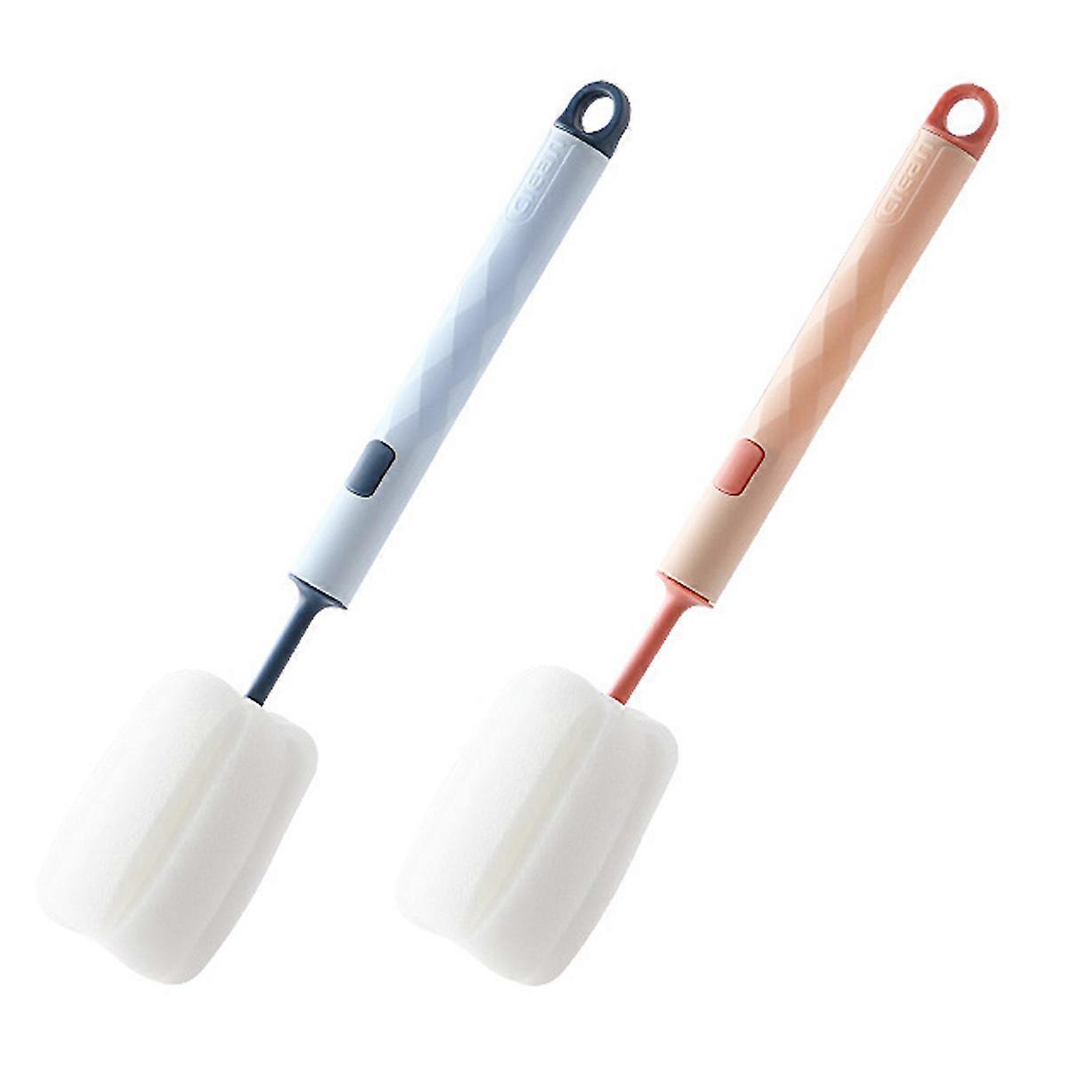Blue+pink sponge brush sponge bottle cleaner