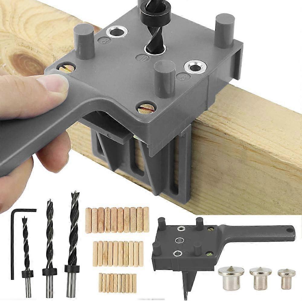 Self-Centering Woodworking Dowel Jig With Precision Drill Bits
