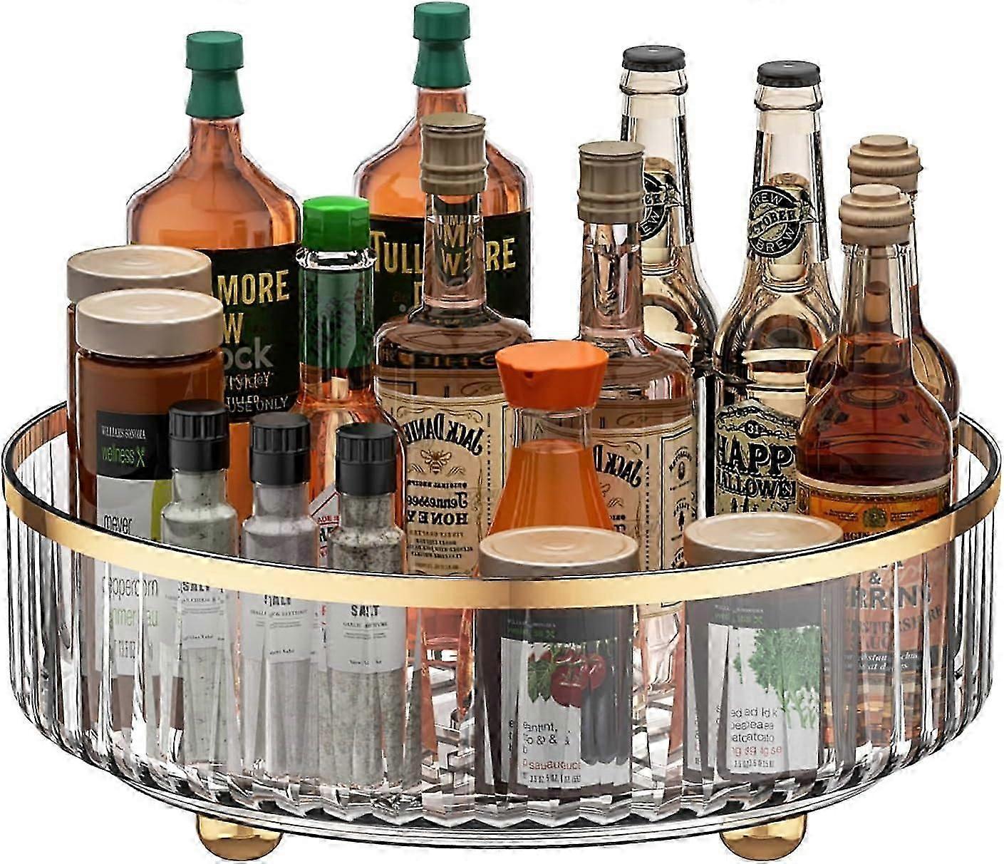 high qualityClear Lazy Susan Pantry Organizers and Storage, 11" Turntable Organizer, 360 Rotating Storage Rack for Kitchen, Pantry, Fridge, Vanity