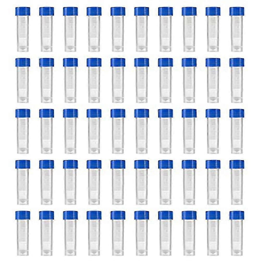 200pcs 5ml Plastic Graduated Vial Storage Container Test Tubes With Screw Caps