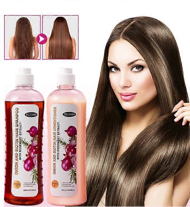 unbrand Coffret shampoing et après-shampoing à loignon à la biotine et au romarin pour la croissance