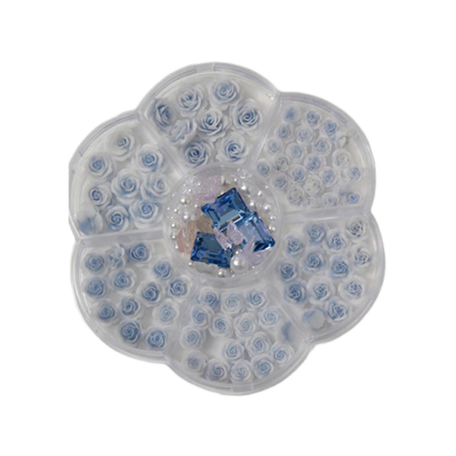 ネイルラインストーン3D花ネイルチャーム長方形ネイルクリスタルジェムパールビーズネイルアートチャームネイルアートデコレーション